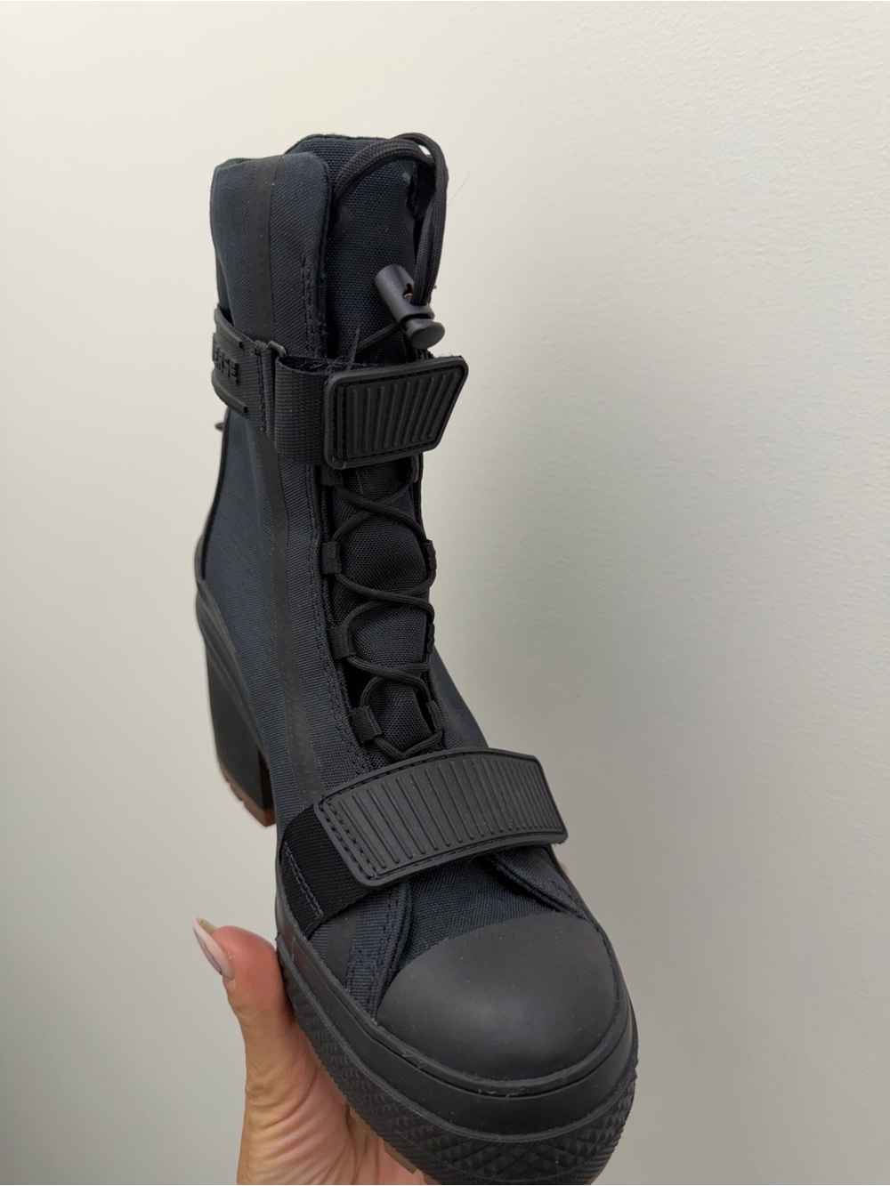 Converse Black Platform Lace-Up Heeled Boots - Picture 8 of 16